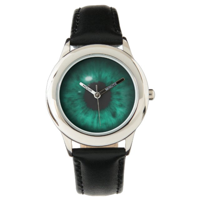 Hypnotic Deep Aqua Marine Green Eye Retina Armbanduhr (Vorderseite)