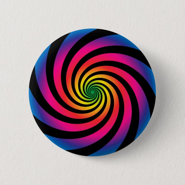 HYPNOTIC DISK Mesmerisieren Neon Color Vortex Spir Button (Vorderseite)