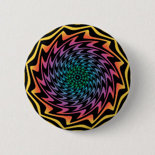 HYPNOTIC DISK Mesmerisierende Neon Cool Zig Zag Sp Button