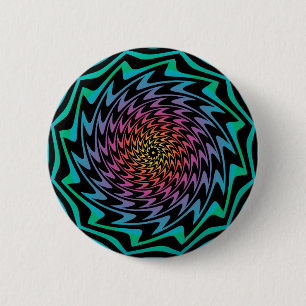 HYPNOTIC DISK Mesmerisierende Neon Cool Zig Zag Sp Button