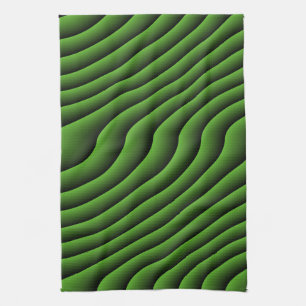 Hypnotic Green Wavy Lines Küchentücher