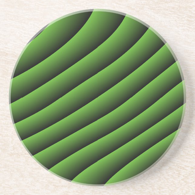 Hypnotic Green Wavy Lines Untersetzer (Vorne)