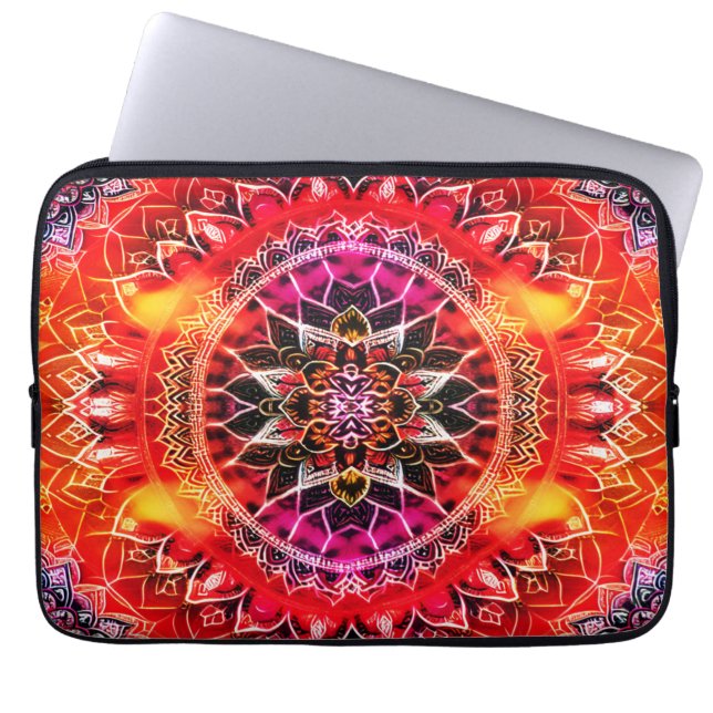 Hypnotic Red Mandala Laptopschutzhülle (Vorderseite)