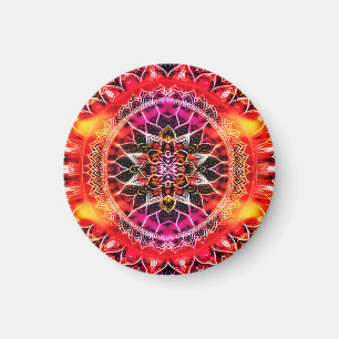 Hypnotic Red Mandala Magnet