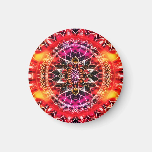Hypnotic Red Mandala Magnet (Vorne)