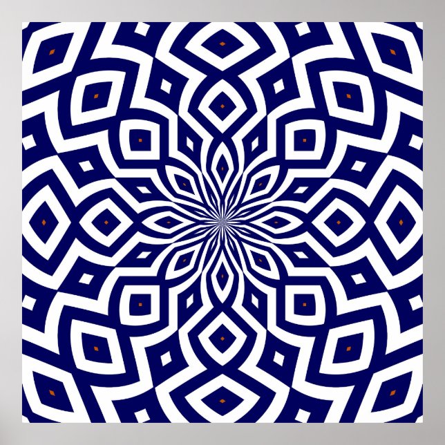 Hypnotic Squiggle pattern Poster (Vorne)