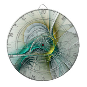 Hypnotische Abstrakt Golden Turquoise Aquamarines  Dartscheibe