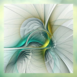 Hypnotische Abstrakt Golden Turquoise Aquamarines Fensteraufkleber