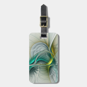 Hypnotische Abstrakt Golden Turquoise Aquamarines  Gepäckanhänger
