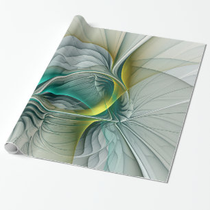 Hypnotische Abstrakt Golden Turquoise Aquamarines  Geschenkpapier