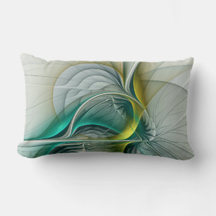 Hypnotische Abstrakt Golden Turquoise Aquamarines  Lendenkissen