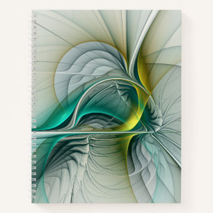 Hypnotische Abstrakt Golden Turquoise Aquamarines Notizbuch