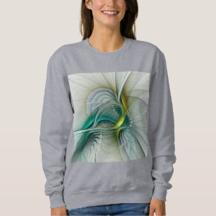 Hypnotische Abstrakt Golden Turquoise Aquamarines  Sweatshirt