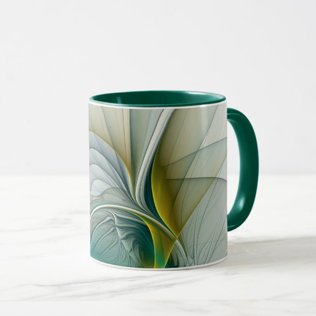 Hypnotische Abstrakt Golden Turquoise Aquamarines  Tasse (VorderseiteRechts)