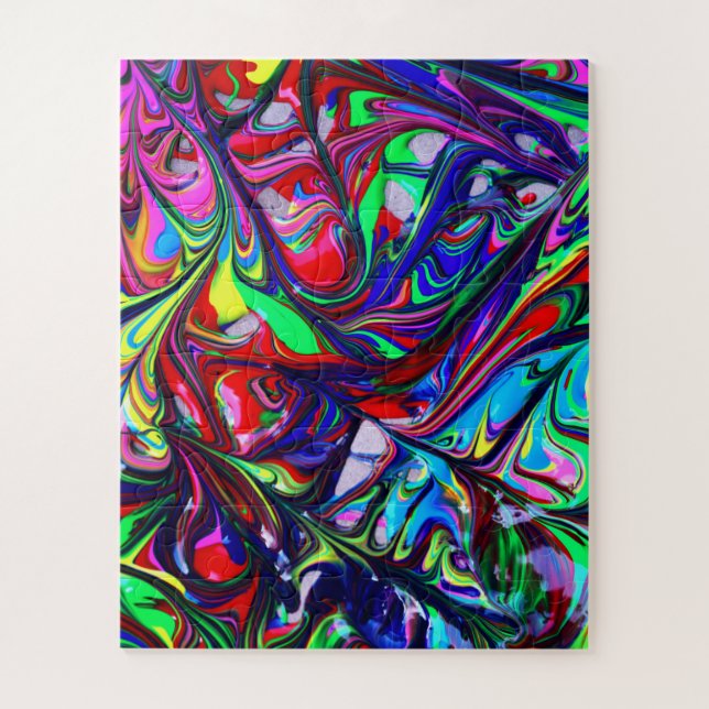 Hypnotische Abstrakte Rainbow-Paint-Wirbel (Vertikal)