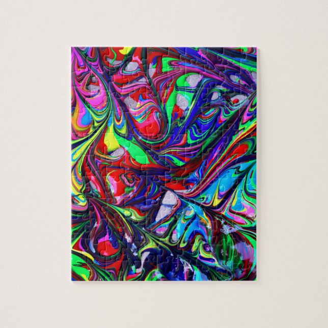 Hypnotische Abstrakte Rainbow-Paint-Wirbel (Vertikal)