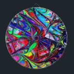 Hypnotische Abstrakte Rainbow-Paint-Wirbel Dartscheibe<br><div class="desc">Eine Art Design von Simply_Designed_Gifts.</div>