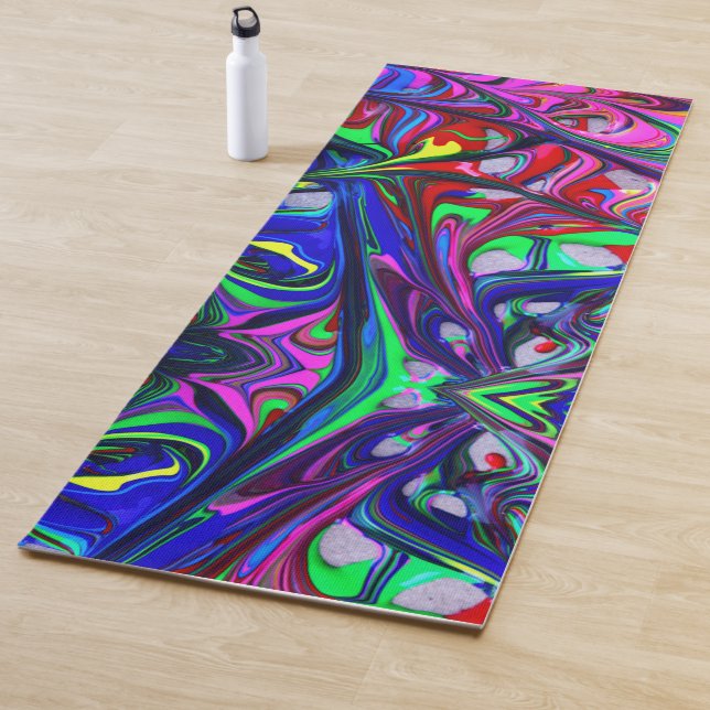 Hypnotische Abstrakte Rainbow-Paint-Wirbel Yogamatte (Beispiel)