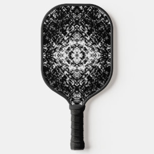 Hypnotische abstrakte Schwarz-Weiß-Moderne Kunst Pickleball Schläger