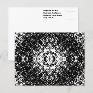 Hypnotische Abstrakte Schwarz-Weiß-Moderne Kunst Postkarte