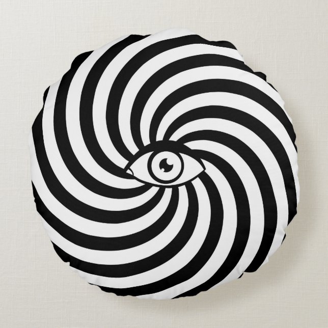 Hypnotische Augen Rundes Kissen (Rückseite)