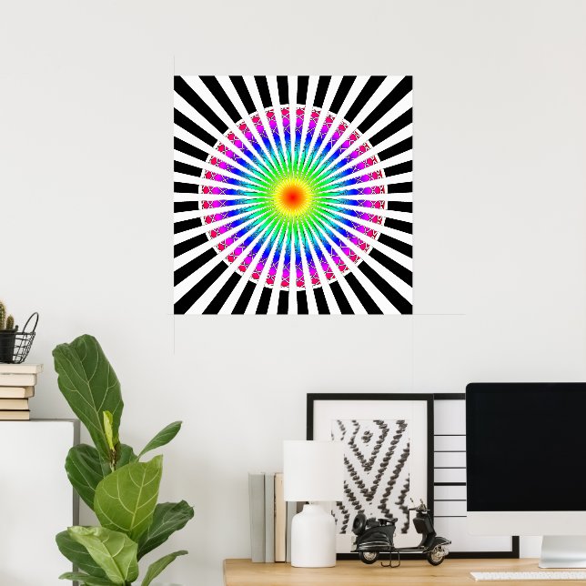 Hypnotische Blume Poster (Heimbüro)