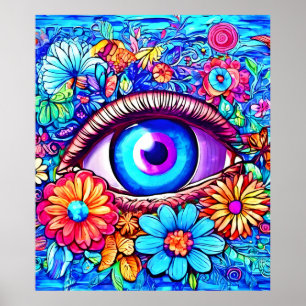 Hypnotische Blumenaugen Poster