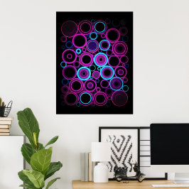 Hypnotische elektrische Synthwave-Matrix-Digitalku Poster