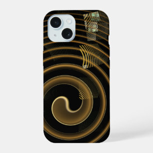 Hypnotische goldene Wellen moderne abstrakte Kunst iPhone 15 Hülle