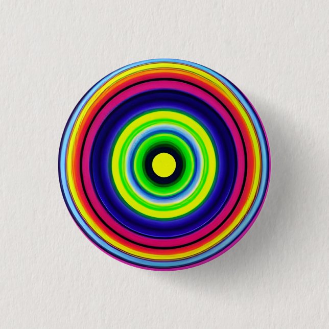 Hypnotische Kreisläufe 3 cm Runde Abzeichen Button (Vorderseite)