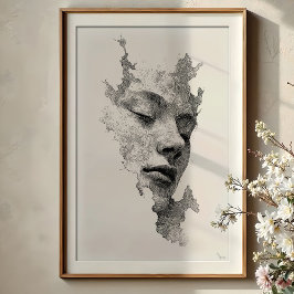 Hypnotische Linien: kompliziertes monochromes Gesi Poster
