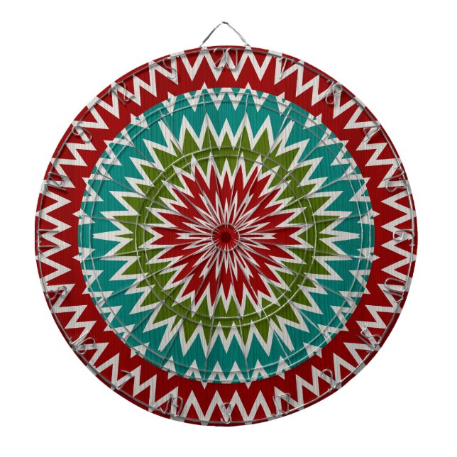 Hypnotische Mandalaik-Blume Dartscheibe (vorne)