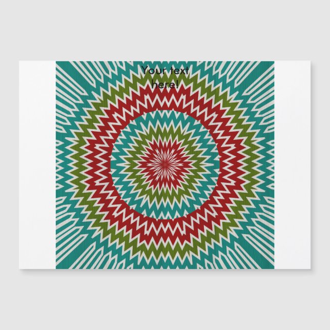 Hypnotische Mandalaik-Blume Magnetkarte (Vorderseite)