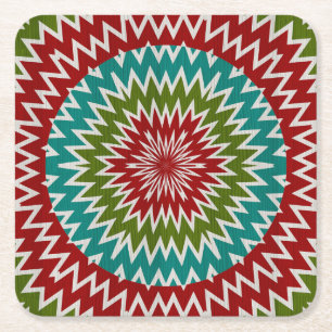 Hypnotische Mandalaik-Blume Rechteckiger Pappuntersetzer