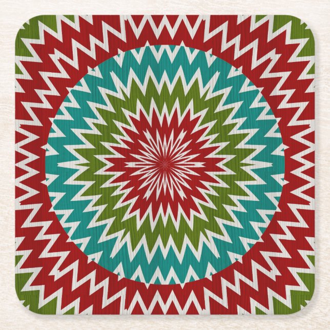 Hypnotische Mandalaik-Blume Rechteckiger Pappuntersetzer (Vorderseite)