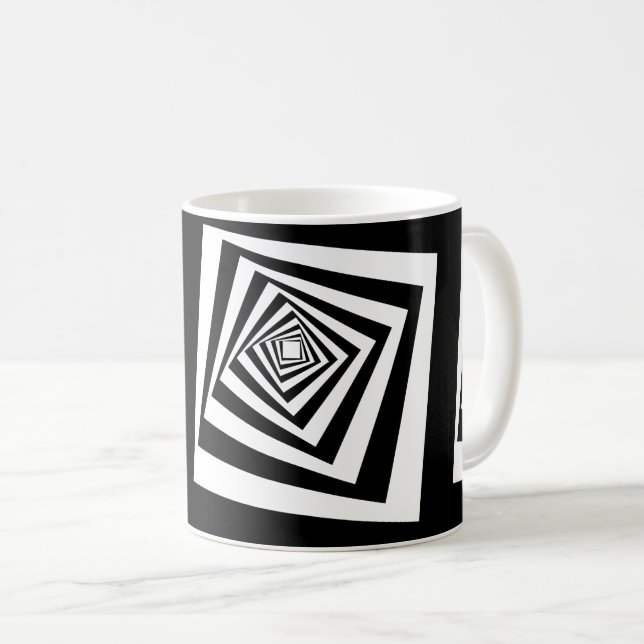 Hypnotische optische Illusion Bewegungstunnel Kaffeetasse (VorderseiteRechts)