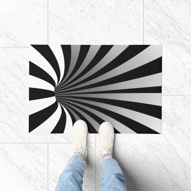 Hypnotische optische Täuschung Kurve Spiralmatte Fußmatte (Indoor)