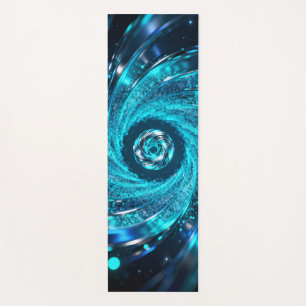 Hypnotische Spiralen schwingen im Azurblau Yogamatte