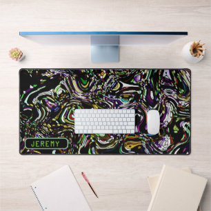 Hypnotische Swirk-Energie in grüner Schreibmatte Schreibtischunterlage