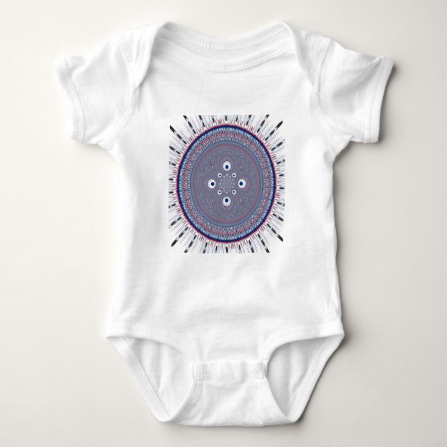 Hypnotische Symmetrie: Abstrakte geometrische Kuns Baby Strampler (Vorderseite)