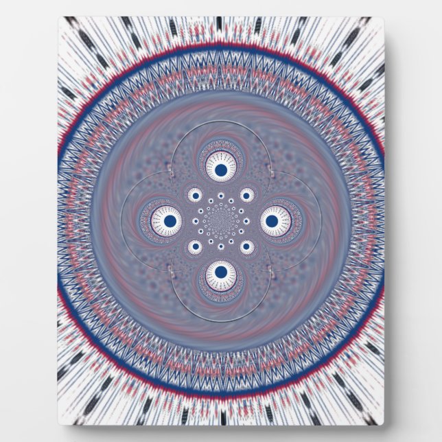 Hypnotische Symmetrie: Abstrakte geometrische Kuns Fotoplatte (Vorderseite)