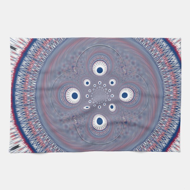 Hypnotische Symmetrie: Abstrakte geometrische Kuns Handtuch (Horizontal)