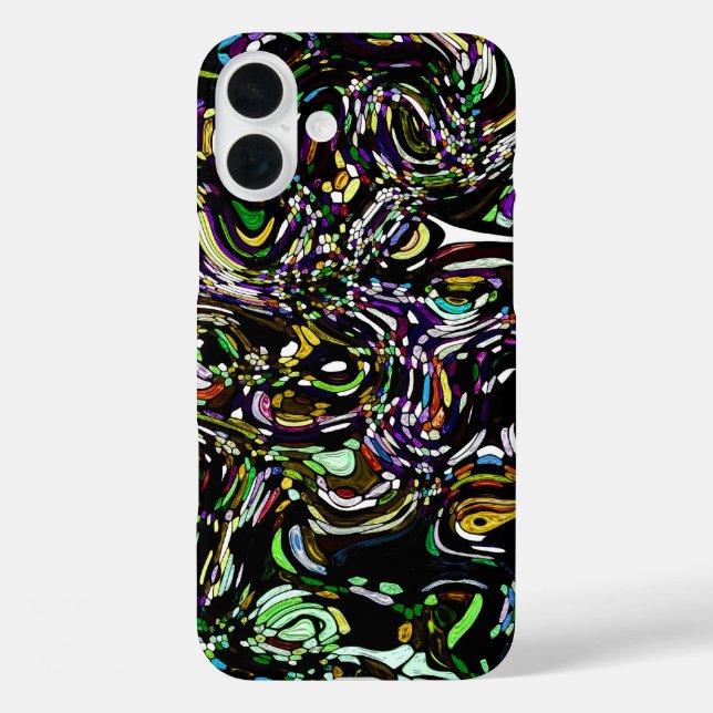 Hypnotische Wirbelenergie in Grün iPhone 16 Plus Hülle (Rückseite)