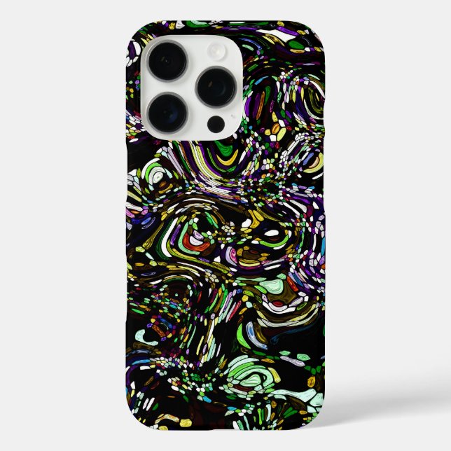 Hypnotische Wirbelenergie in Grün iPhone 16 Pro Hülle (Rückseite)