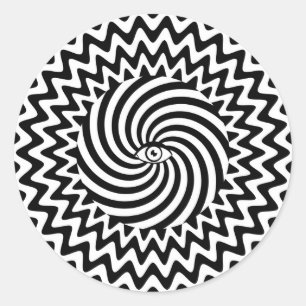 Hypnotischer Augenaufkleber Runder Aufkleber