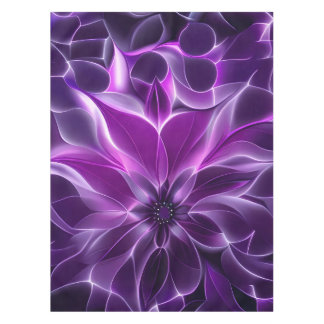 Hypnotisches Fraktal tief lila Blume Tischdecke
