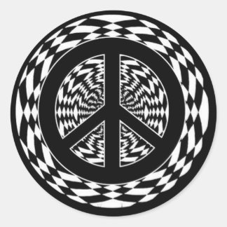 HYPNOTISCHES FRIEDENSSIGNAL RUNDER AUFKLEBER