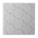 Hypnotisches Muster Schwarz-weißer einfacher Minim Fliese<br><div class="desc">Hypnotisches Muster Schwarz-weißer einfacher Minimaler Kreis</div>