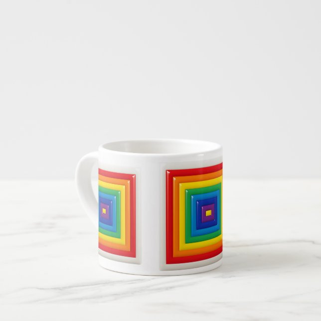 Hypnotisches Regenbogenquadrat  Espressotasse (Vorderseite Links)