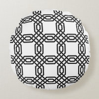 Hypnotisches verwobenes Labyrinth Rundkissen